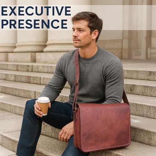 Vintage Full Grain Leather Messenger Bag