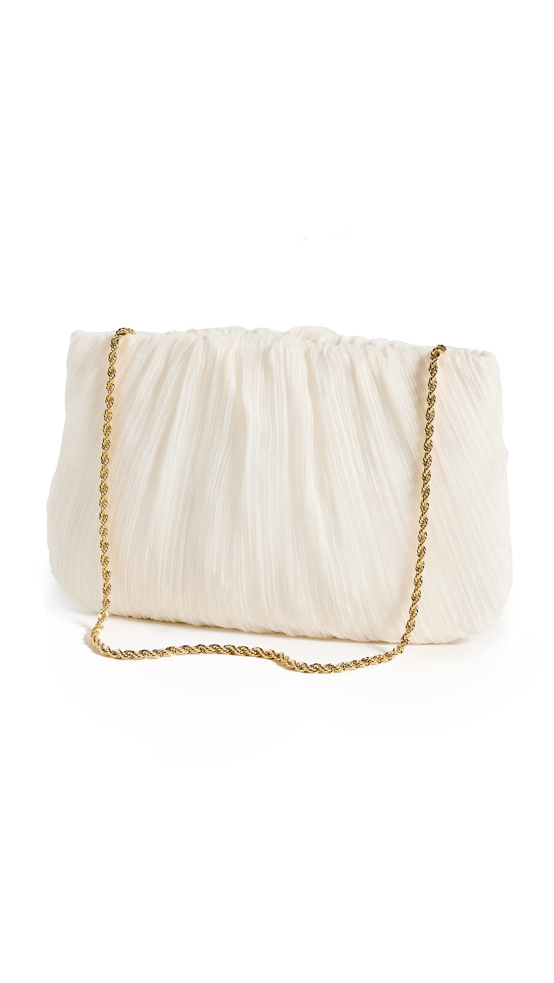 Pleated Evening Pouch Bag With Wrist Strap