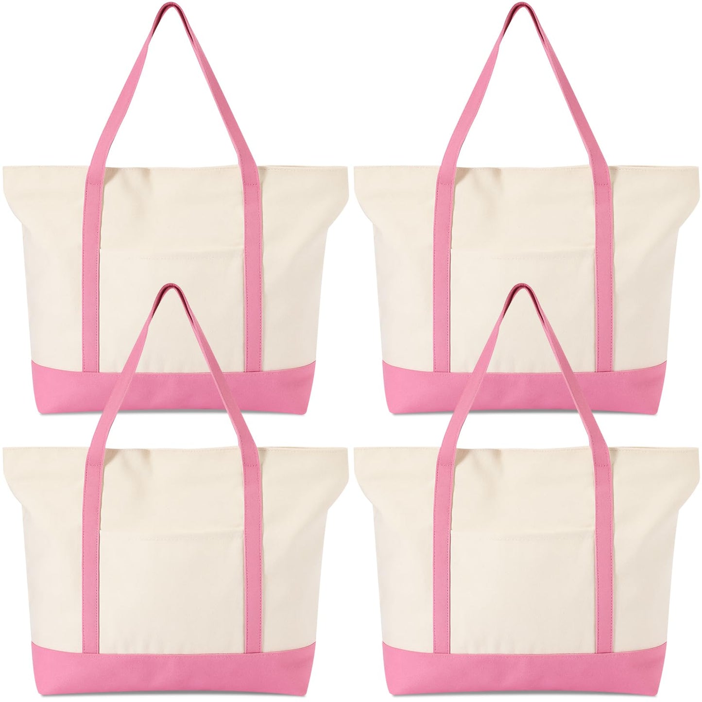 Large Canvas Tote Bag With Zip Closure