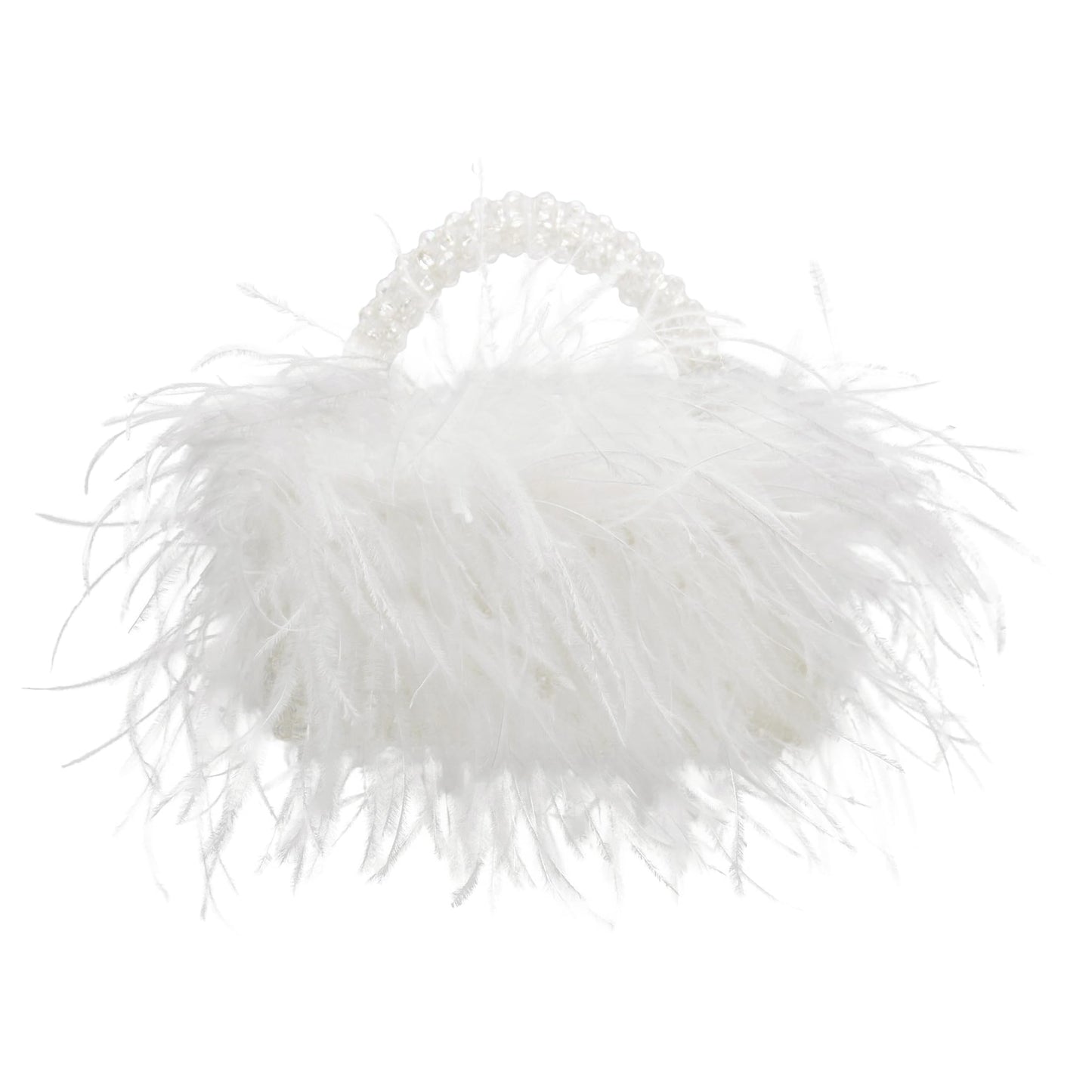 Feather Evening Clutch Bag With Beaded Detail