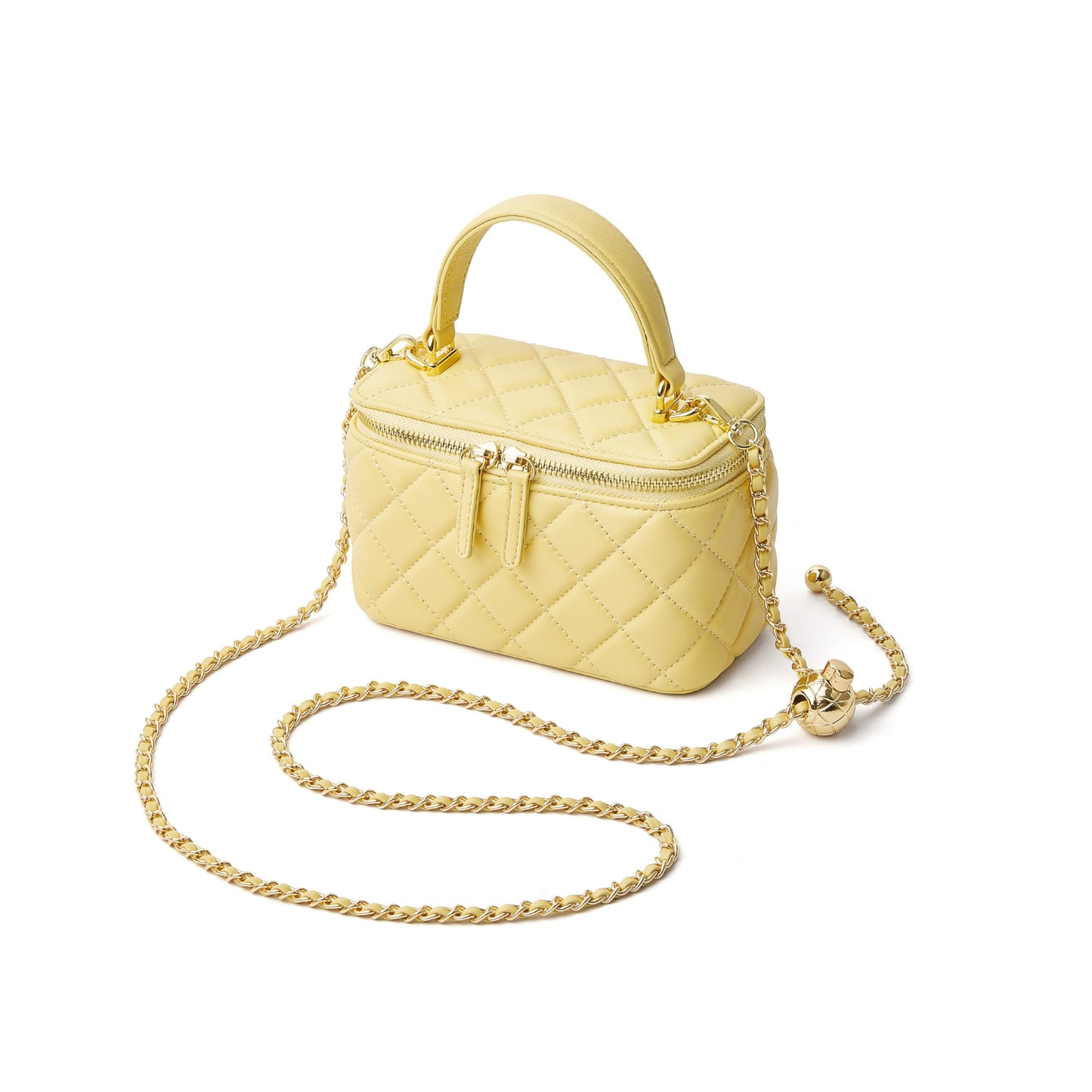 Quilted Leather Mini Top Handle Crossbody Bag