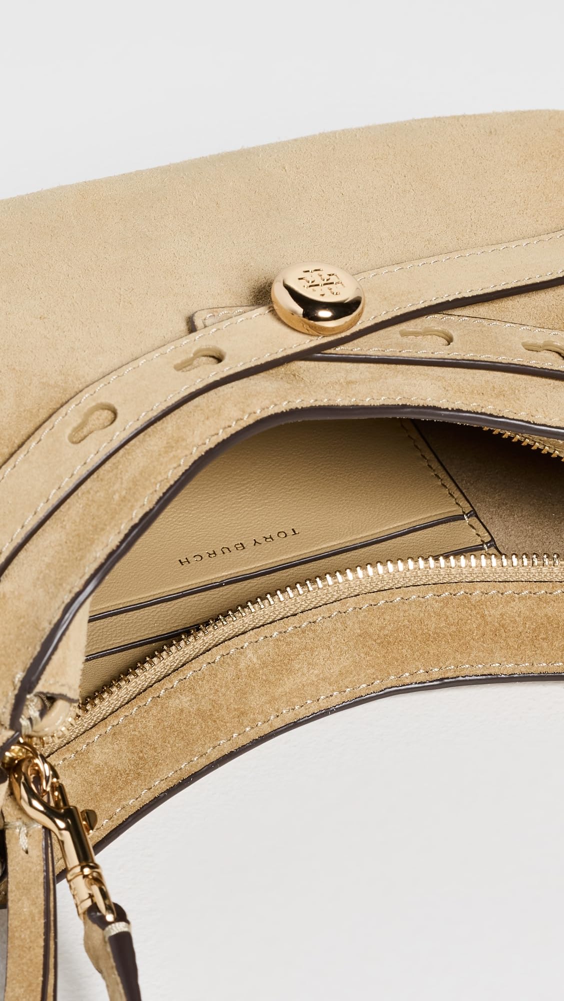 Suede Zip Top Crossbody Bag
