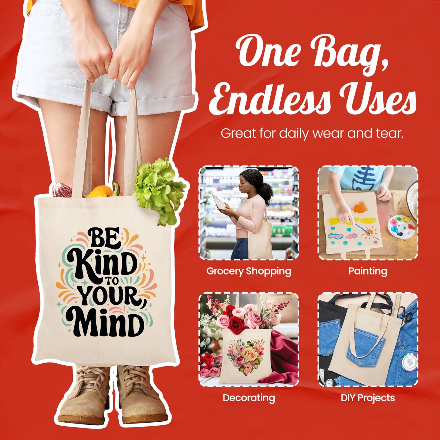 Lightweight Canvas Tote Shopping Bag