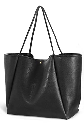 Oversized Leather Weekender Tote Bag