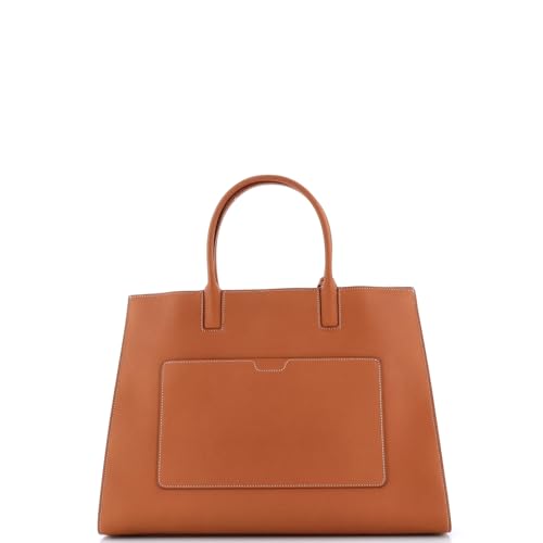 Medium Leather Structured Tote Bag