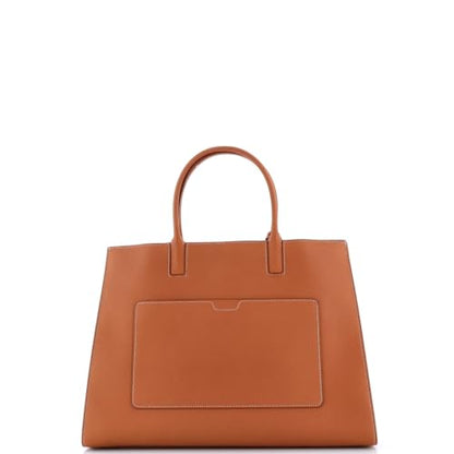 Medium Leather Structured Tote Bag
