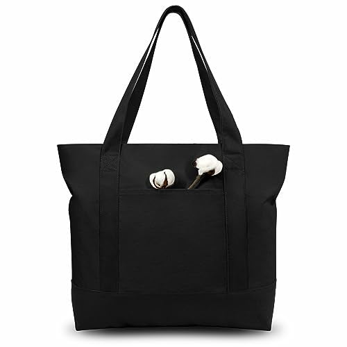 Canvas Tote Bag With External Pocket