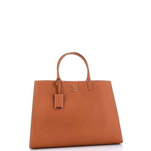 Medium Leather Structured Tote Bag