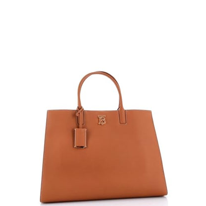 Medium Leather Structured Tote Bag