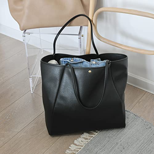 Oversized Leather Weekender Tote Bag