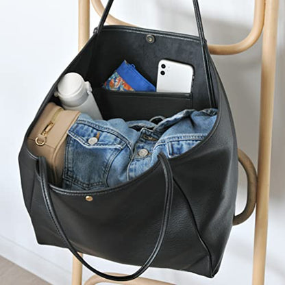 Oversized Leather Weekender Tote Bag