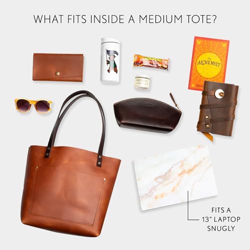 Classic Leather Medium Tote Bag