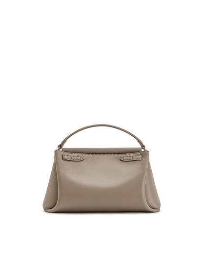 Top Handle Leather Bag With Structured Silhouette