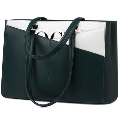 Waterproof Leather Laptop Tote Bag