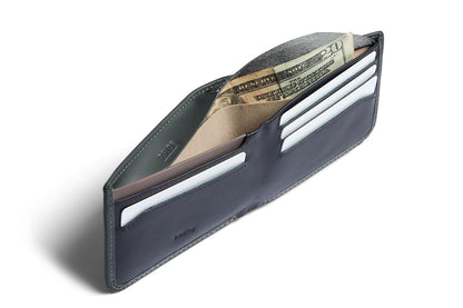 Slim RFID Leather Bifold Wallet With Hidden Pocket