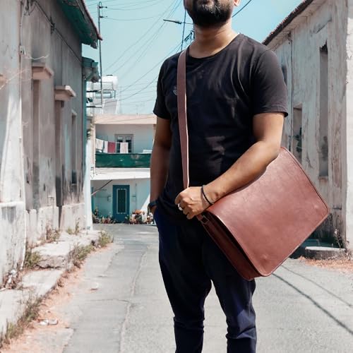 Vintage Full Grain Leather Messenger Bag