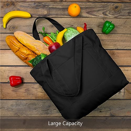 Canvas Tote Bag With External Pocket