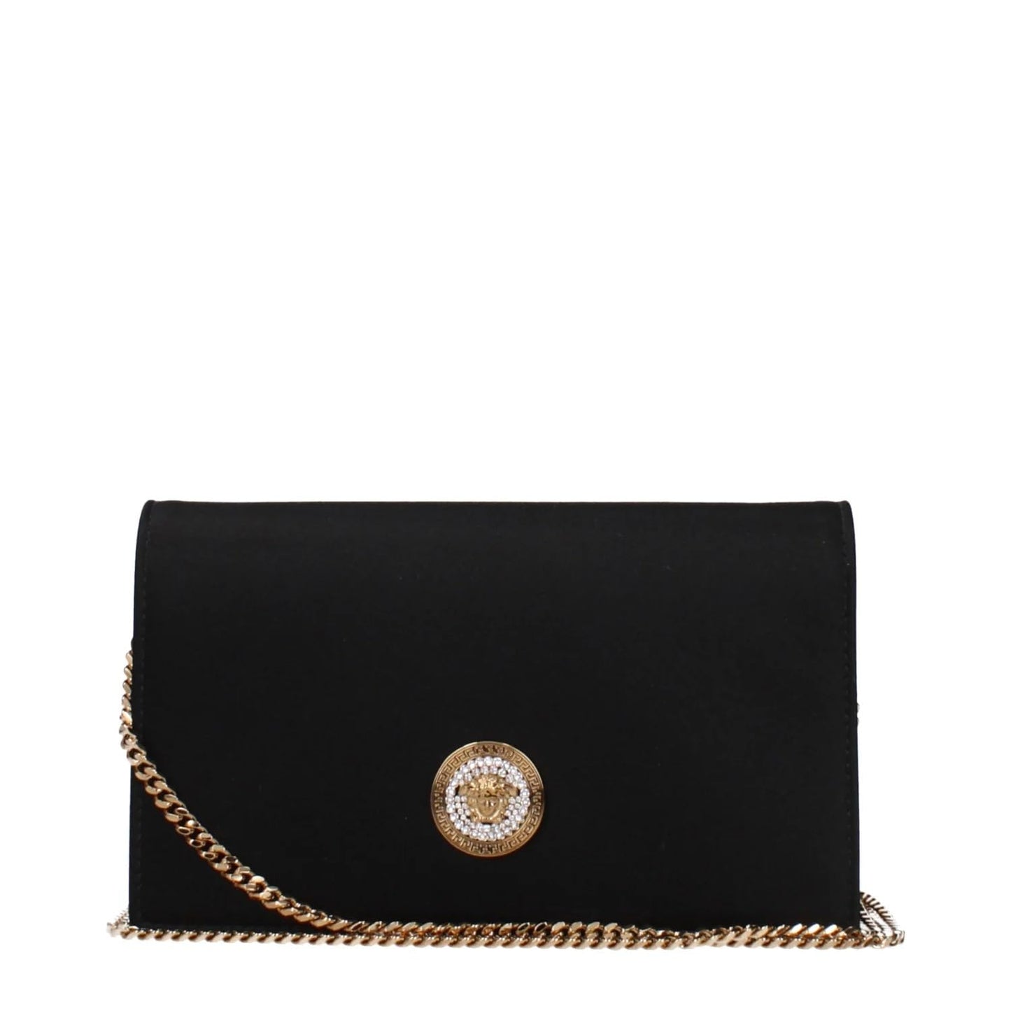 Satin Evening Clutch Bag With Flap Closure