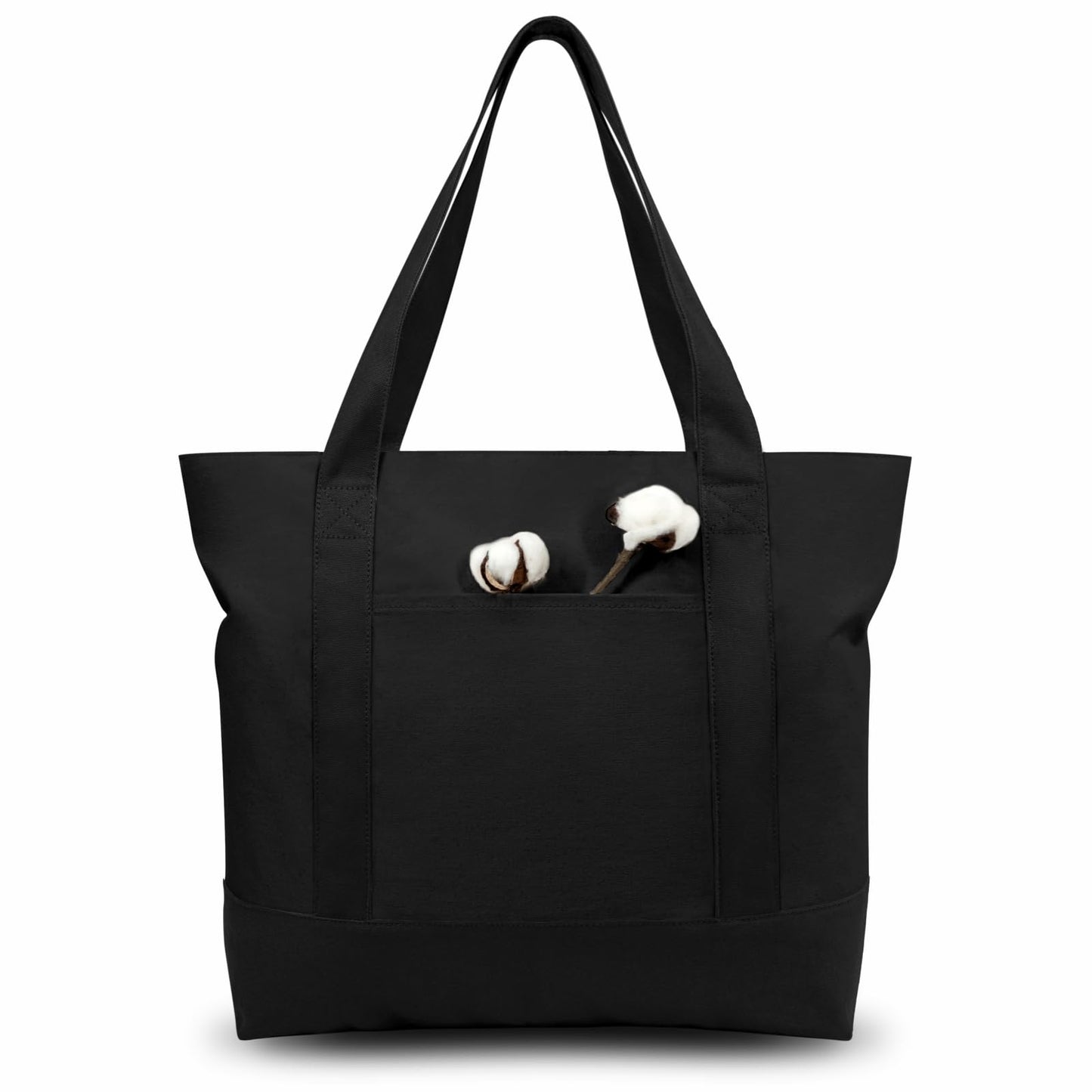 Canvas Tote Bag With External Pocket