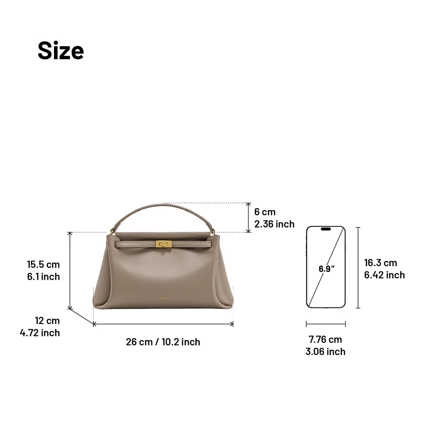 Top Handle Leather Bag With Structured Silhouette