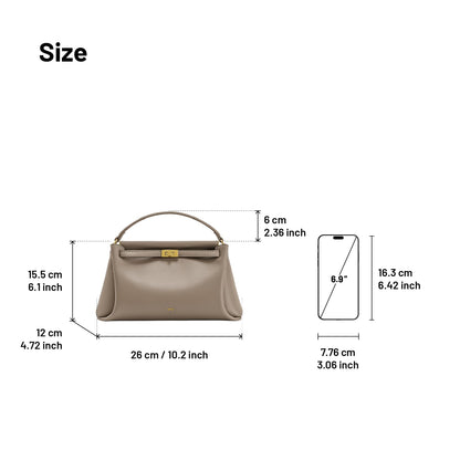 Top Handle Leather Bag With Structured Silhouette