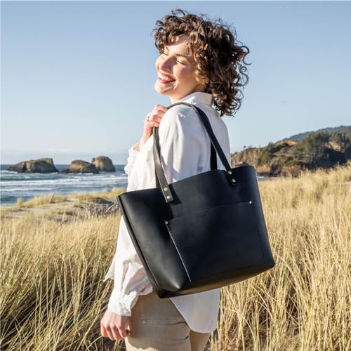 Classic Leather Medium Tote Bag