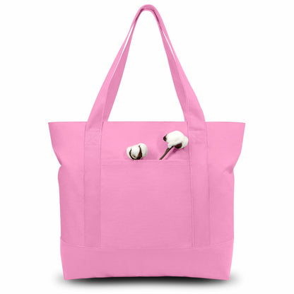 Canvas Tote Bag With External Pocket