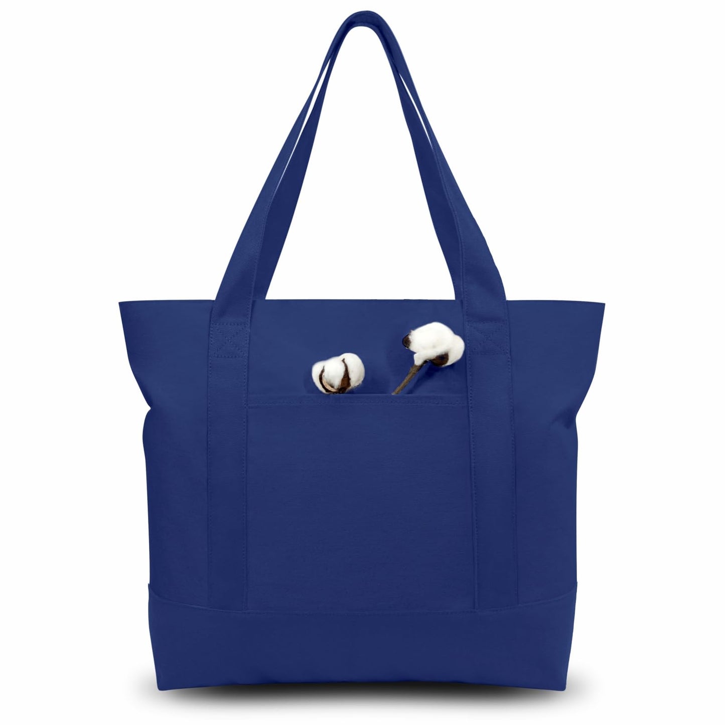 Canvas Tote Bag With External Pocket