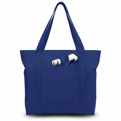 Canvas Tote Bag With External Pocket
