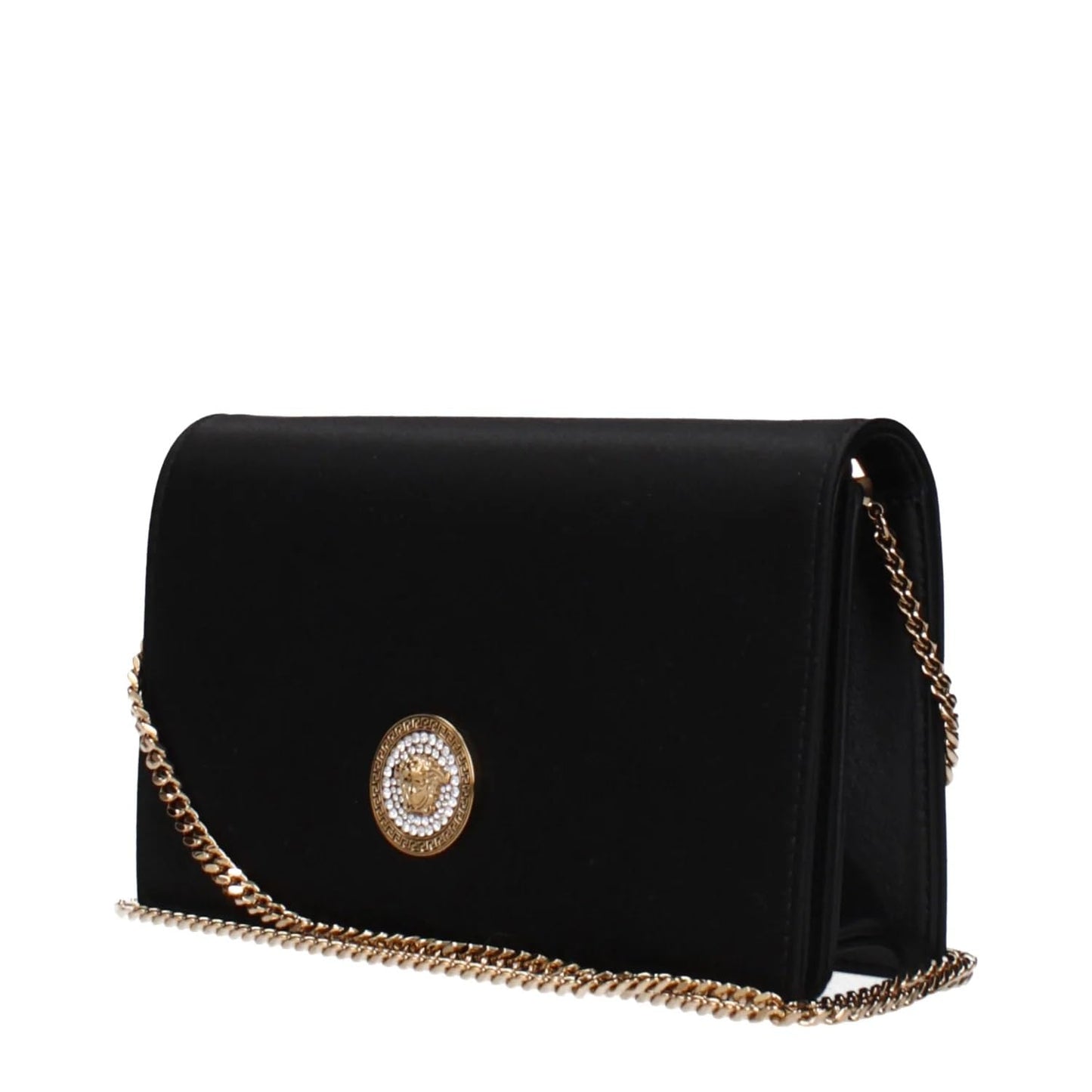 Satin Evening Clutch Bag With Flap Closure
