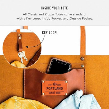 Classic Leather Medium Tote Bag
