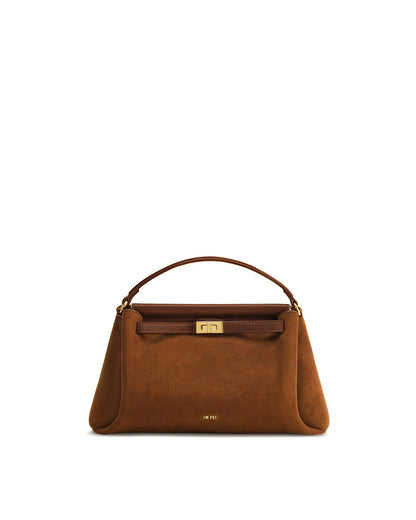 Top Handle Leather Bag With Structured Silhouette