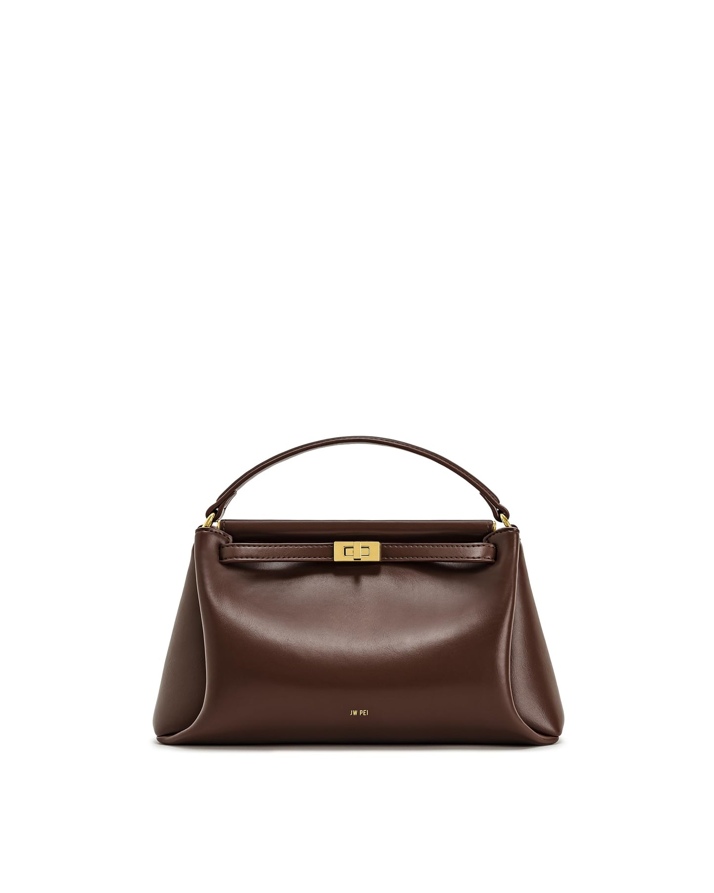 Top Handle Leather Bag With Structured Silhouette