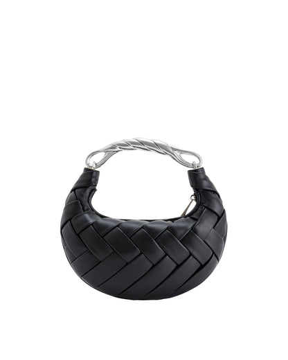 Woven Texture Top Handle Handbag