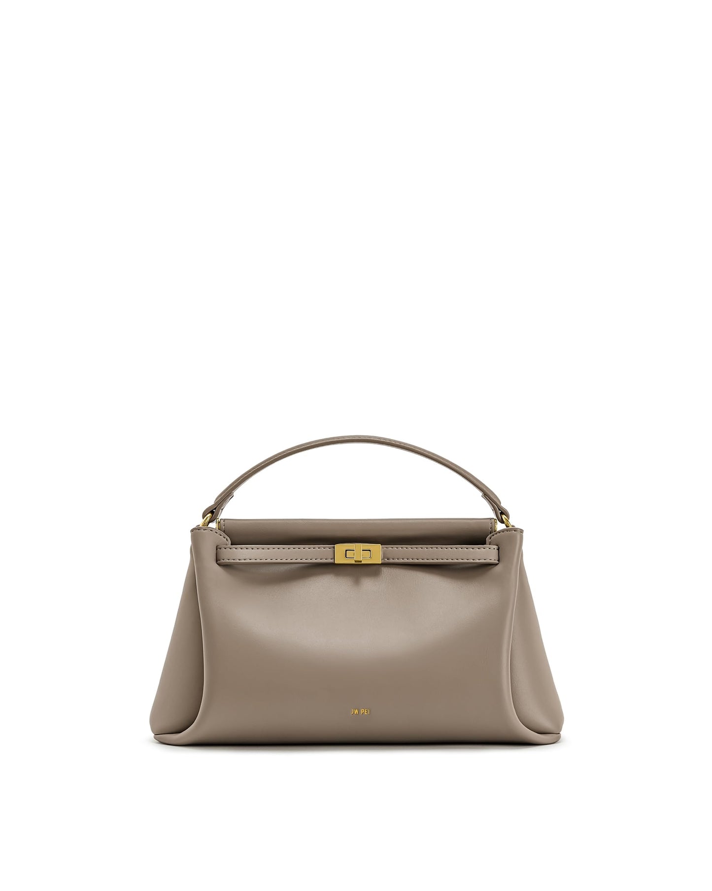 Top Handle Leather Bag With Structured Silhouette