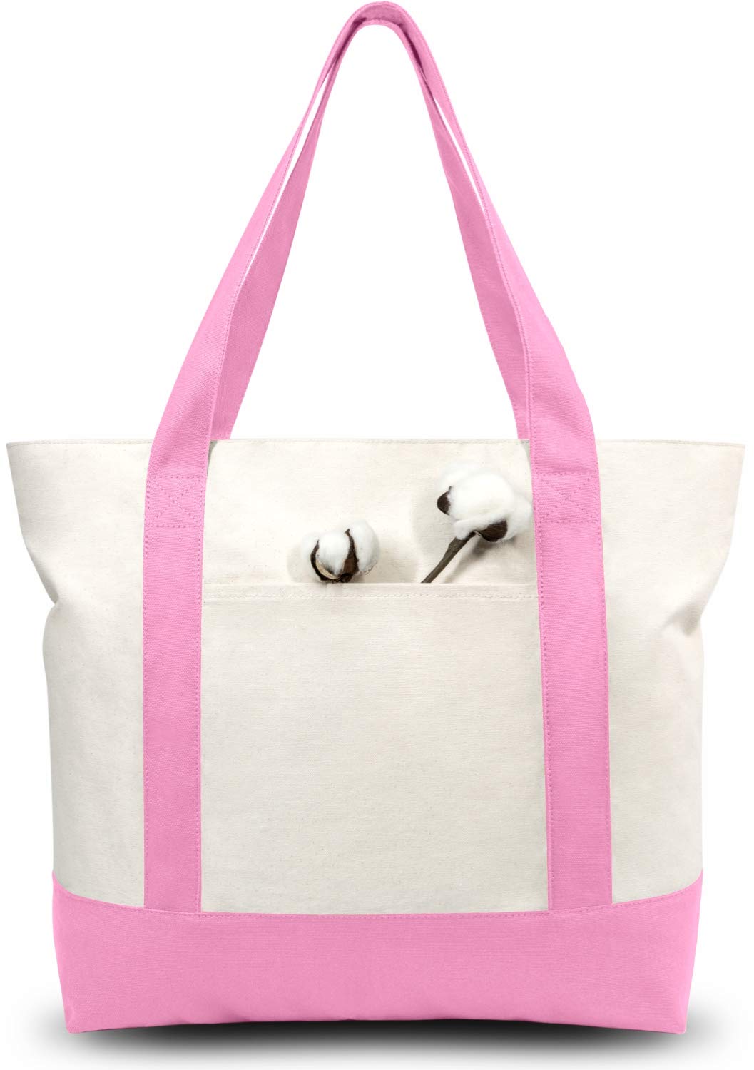 Canvas Tote Bag With External Pocket