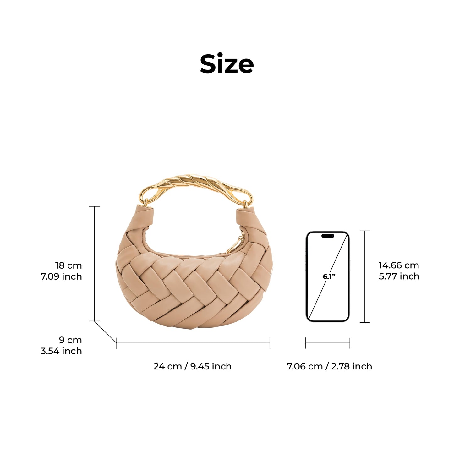 Woven Texture Top Handle Handbag