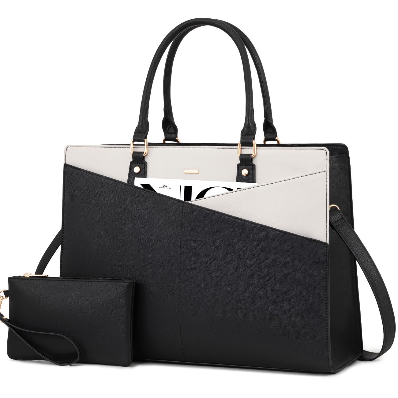 Waterproof Leather Laptop Tote Bag