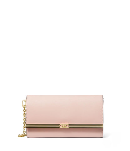 Large Leather Clutch Bag With Wrist Strap