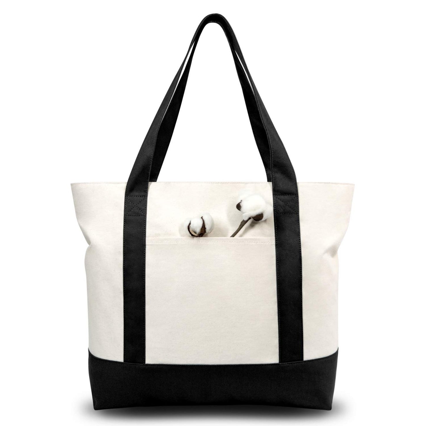 Canvas Tote Bag With External Pocket