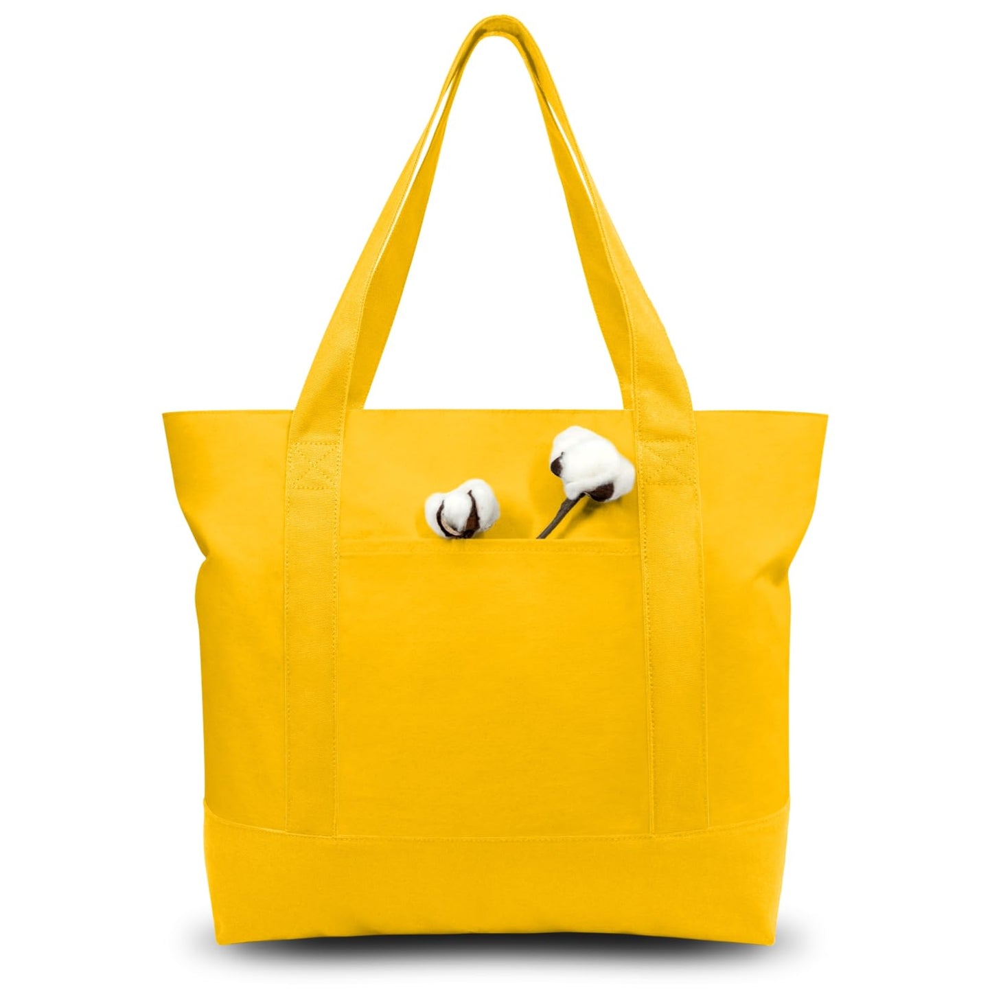 Canvas Tote Bag With External Pocket