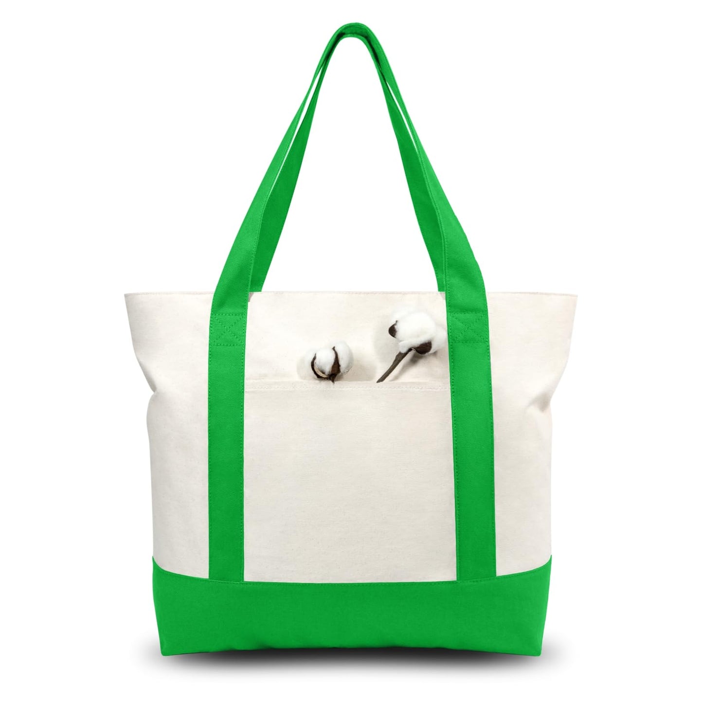 Canvas Tote Bag With External Pocket