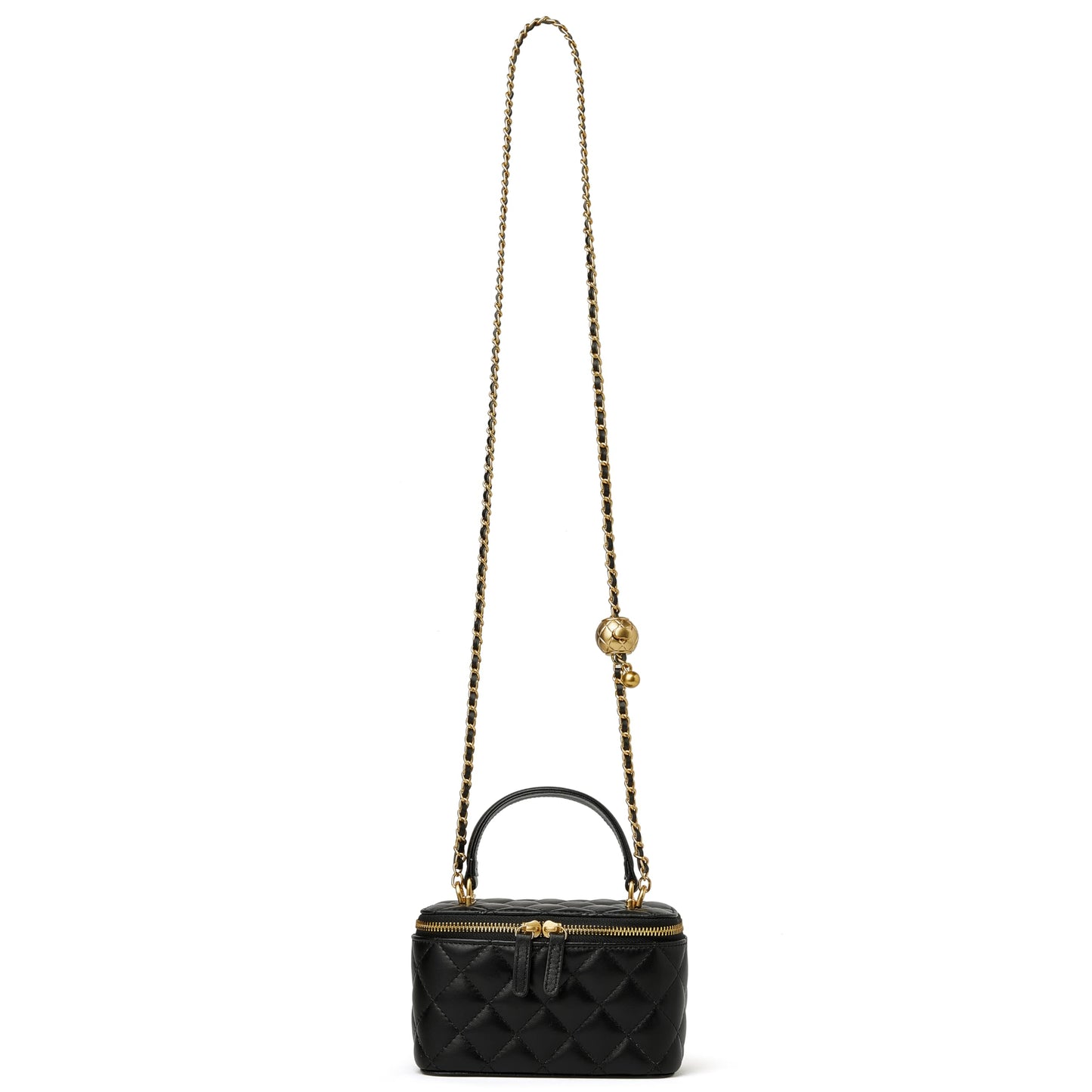 Quilted Leather Mini Top Handle Crossbody Bag