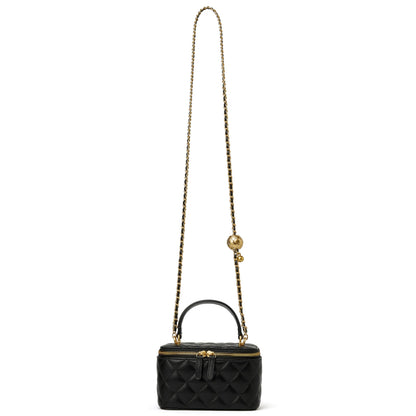 Quilted Leather Mini Top Handle Crossbody Bag