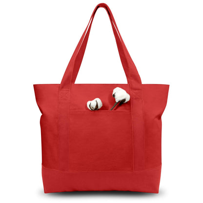 Canvas Tote Bag With External Pocket