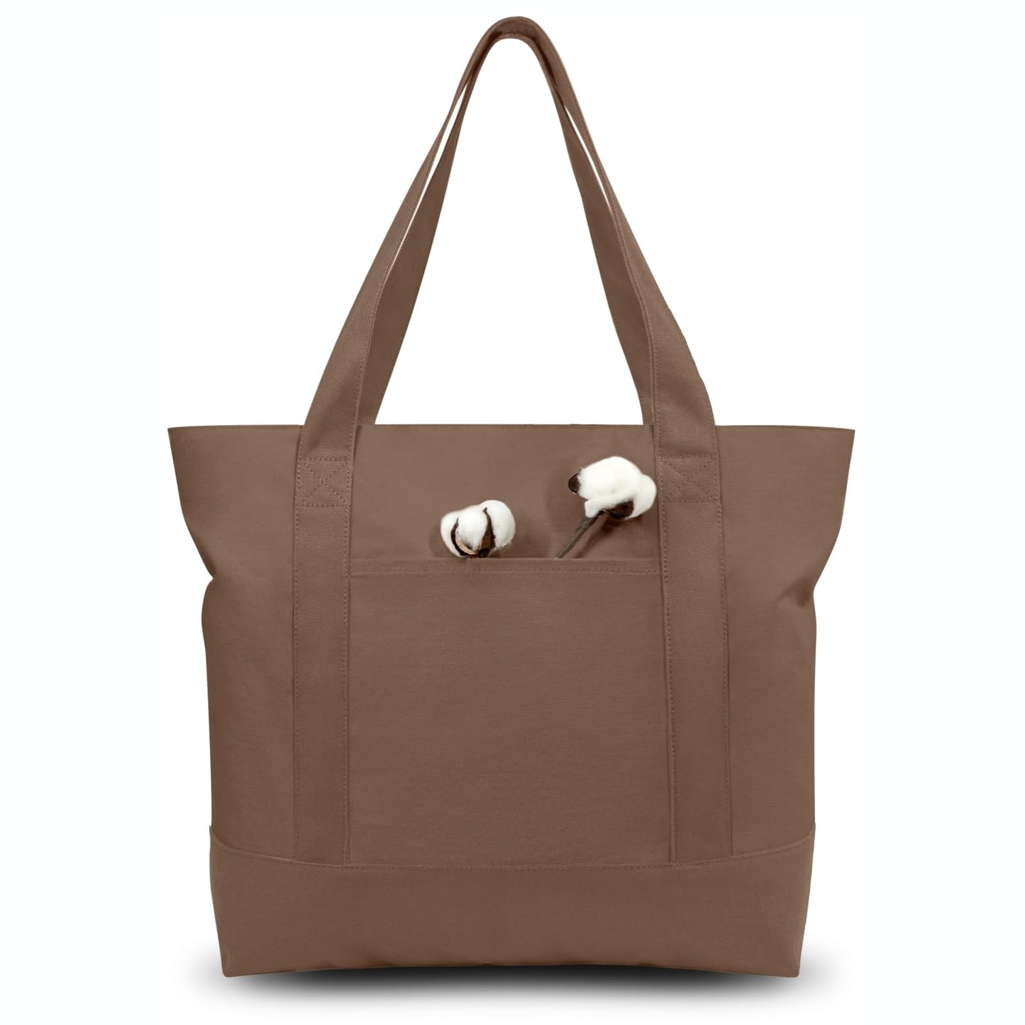 Canvas Tote Bag With External Pocket