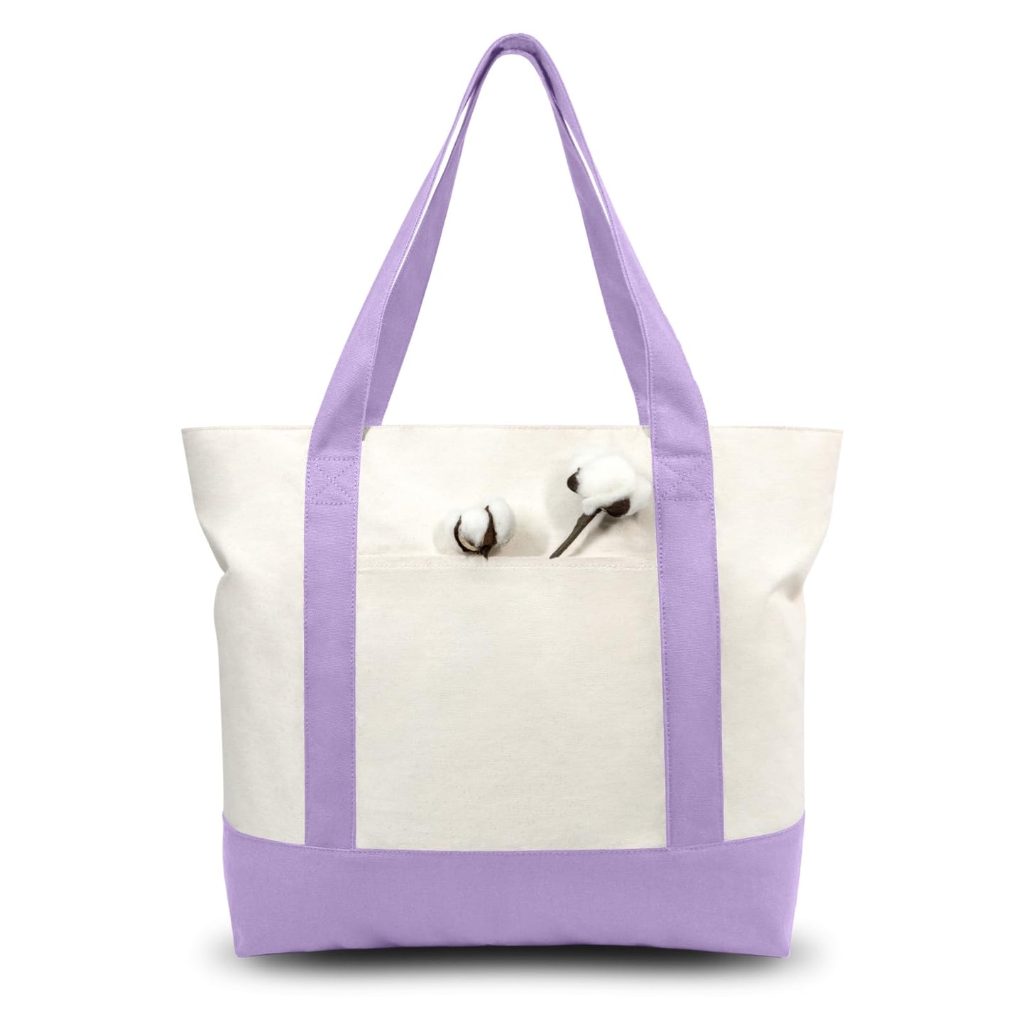 Canvas Tote Bag With External Pocket