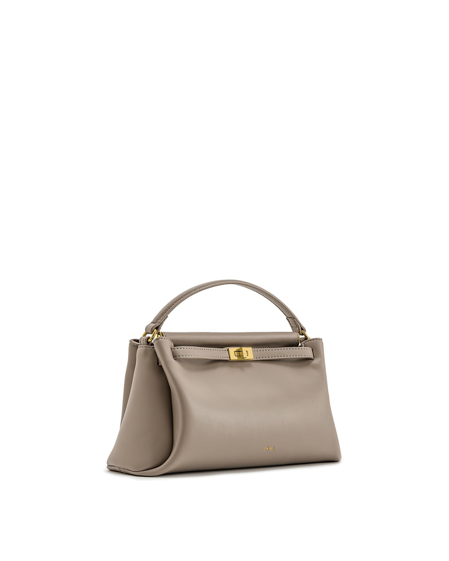 Top Handle Leather Bag With Structured Silhouette