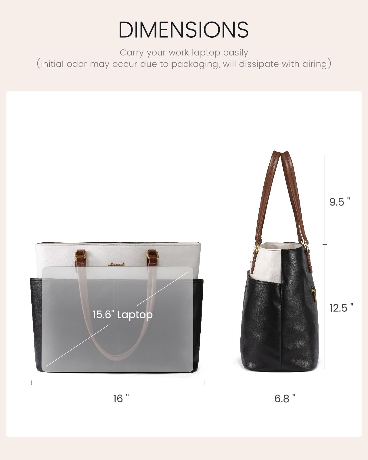 Vintage Leather Work Laptop Tote Bag