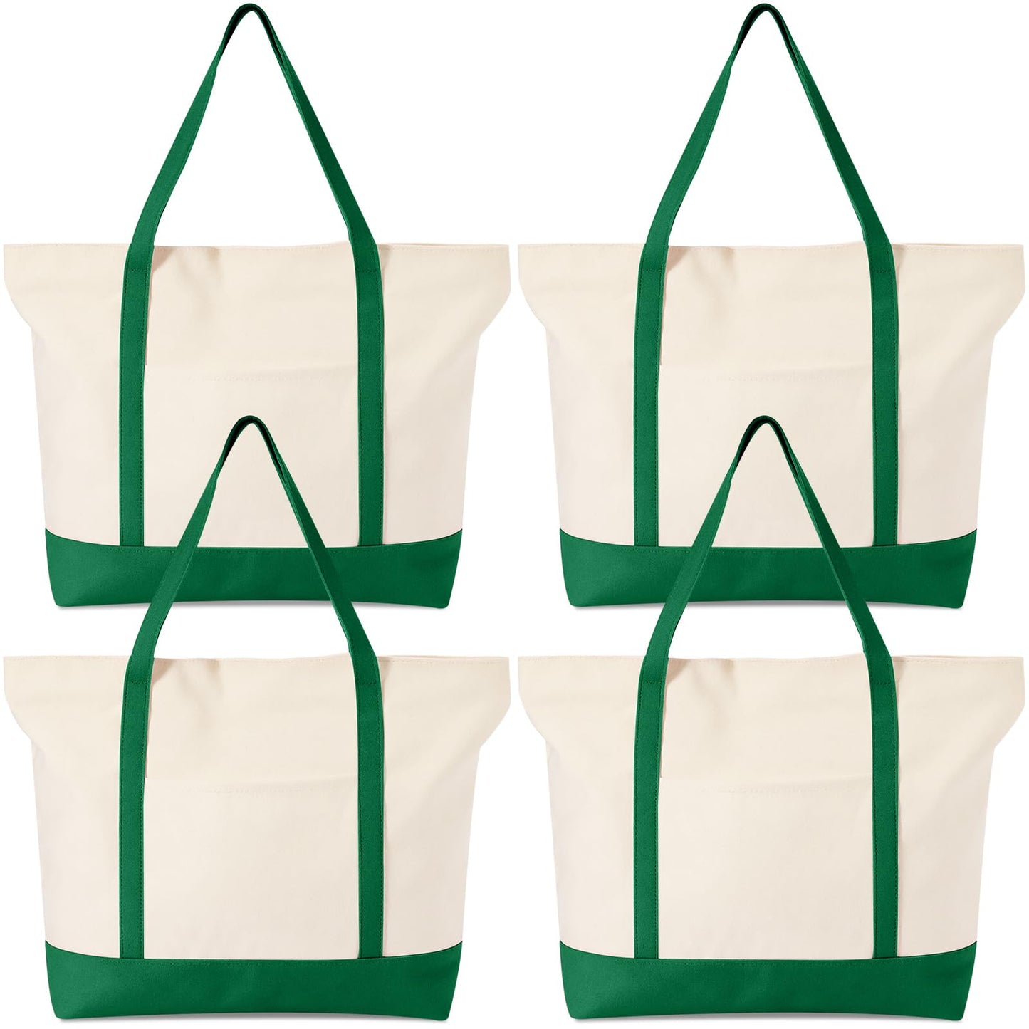 Large Canvas Tote Bag With Zip Closure